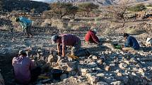 Archeologové provádějí vykopávky v údolí Qumayrah v Ománu.