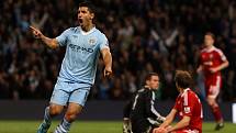 Sergio Aguero z Manchesteru City se raduje z gólu.
