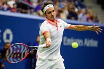 Roger Federer ve čtvrtfinále US Open.