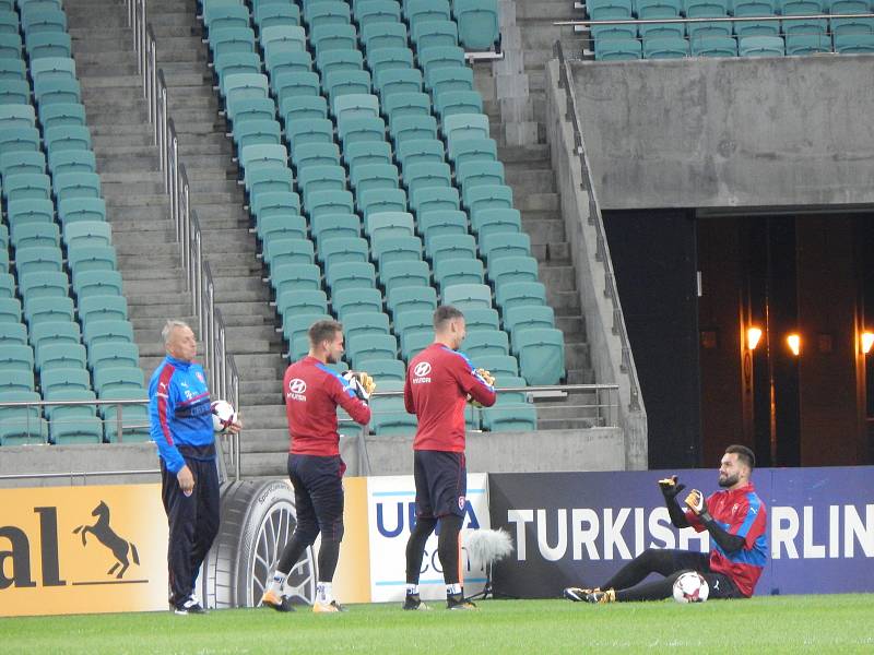 Trénink fotbalové reprezentace před zápasem s Ázerbájdžánem.