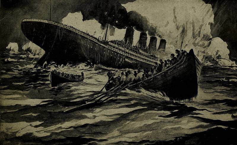 Potápějící se Titanic, obraz Everetta Marshalla