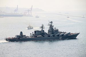 Ruská válečná loď Moskva na snímku ze 7. září 2014.