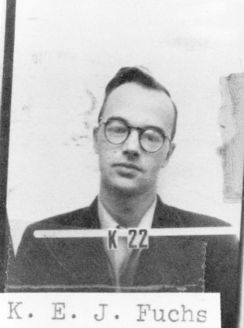 Klaus Fuchs na policejním snímku po zatčení pro špionáž