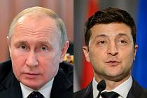 Vladimir Putin a Volodymyr Zelenskyj