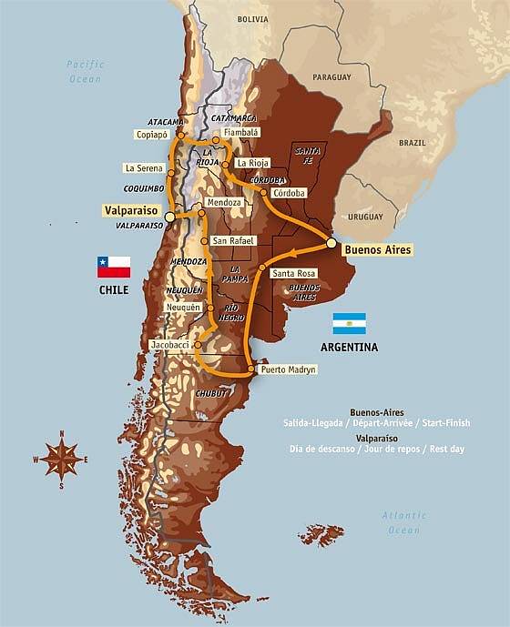 Mapa Rallye Dakar 2009