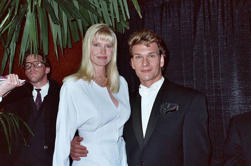 Patrick Swayze se svou manželkou Lisou Niemi na předávání cen Grammy v roce 1990.
