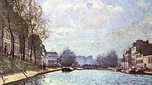 Alfred Sisley: Pohled na Canal Saint-Martin (Alfred Sisley, Orsay Museum, 1870)