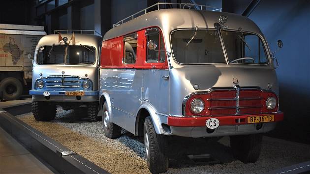Exponáty v muzeu nákladních vozů Tatra v Kopřivnici