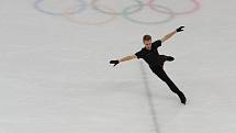 Michal Březina na tréninku v Gangneung Ice Arena