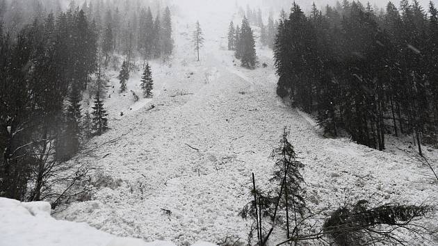 Sněhová lavina v Rakousku - ilustrační foto