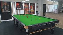 Snookerový stůl v třebíčské snooker akademii.