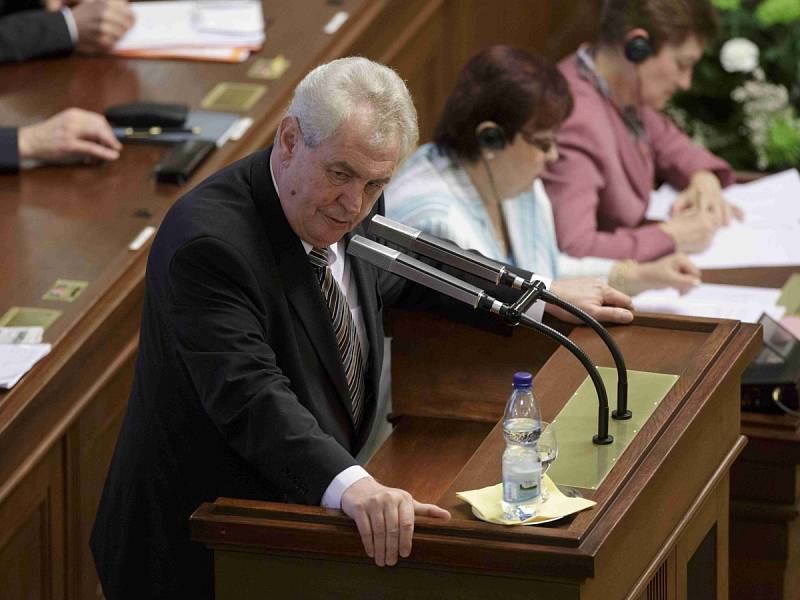 Prezident Miloš Zeman přednesl 7. května projev v Poslanecké sněmovně.