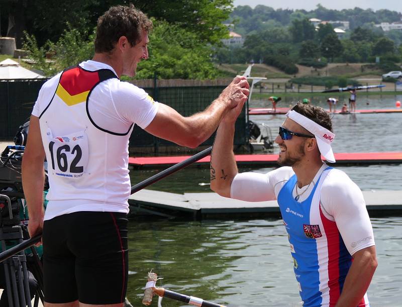 Velcí rivalové. Martin Fuksa (vpravo) a Sebastian Brendel.