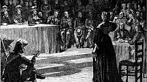 Marie Antoinetta před revolučním soudem. Byla odsouzena ke smrti.