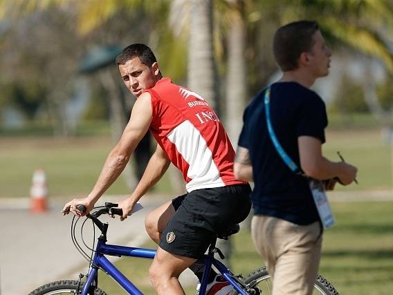 Eden Hazard a cyklistický trénink