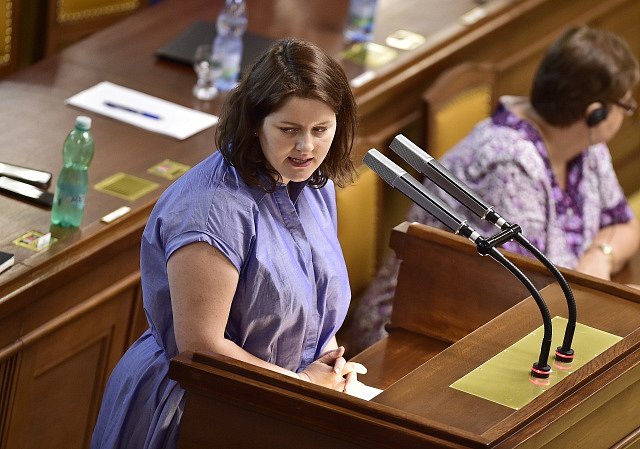 Jana Maláčová na schůzi Sněmovny