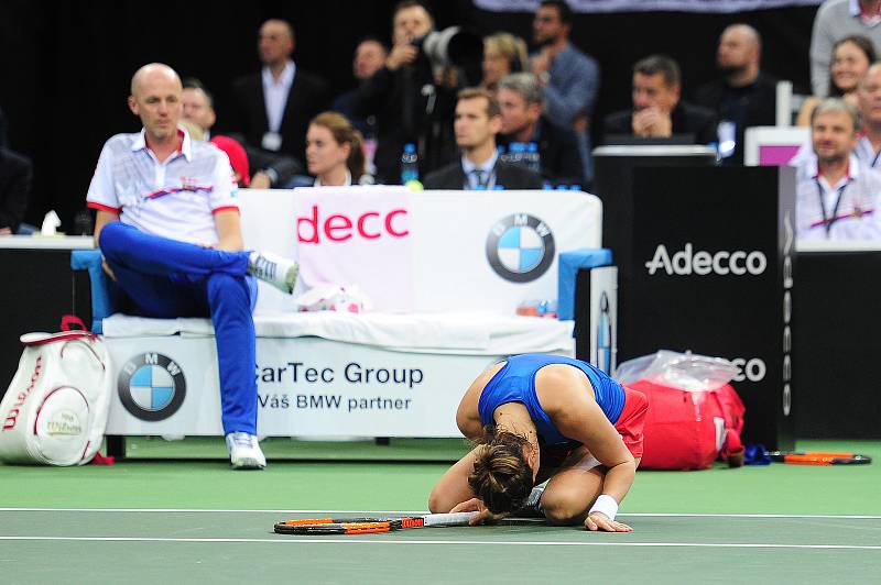 Tenisové finále FedCupu mezi Českou republikou a USA 10. listopadu v Praze. Barbora Strýcová.