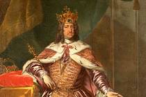 Karel VI. jako český král se svatováclavskou korunou na hlavě