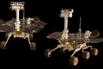 Příprava na cestu do vesmíru. Vzhledově zcela stejné sondy Opportunity a Spirit se na Mars dostaly v roce 2004.