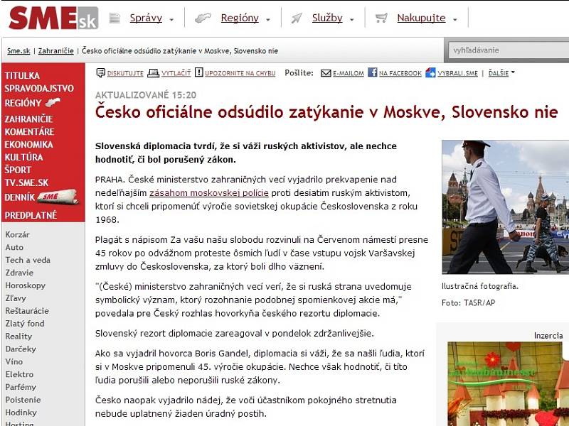 Článek slovenského serveru SME 