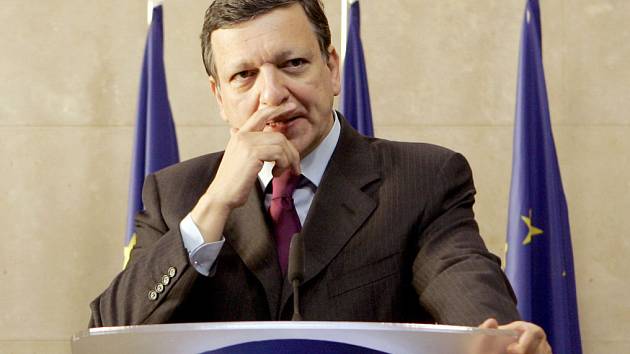Předseda Evropské komise José Manuel Barroso při zasedání v Bruselu. 