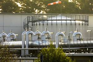 Pozemní zařízení plynovodu Nord Stream 1 v Lubminu nedaleko Greifswaldu na severu Německa. Zde jsou na Nord Stream 1 navázány plynovody do dalších zemí Evropské unie, včetně České republiky.