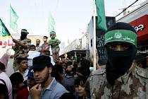 Shromáždění příznivců hnutí Hamás ve městě Rafah v pásmu Gazy.