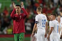 Cristiano Ronaldo z Portugalska po vítězném utkání s Českem.