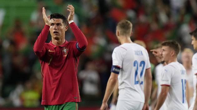 Cristiano Ronaldo z Portugalska po vítězném utkání s Českem.