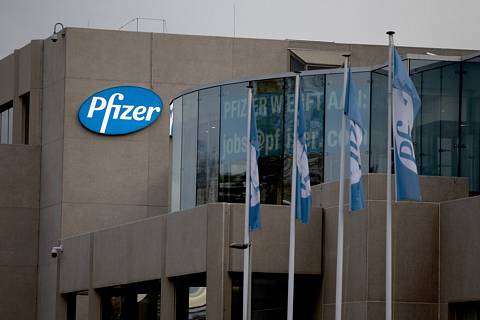 Budova výrobního závodu společnosti Pfizer v belgickém Puursu.
