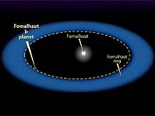 Animace ukazuje Fomalhaut b na jeho cestě kolem hvězdy.