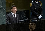 Prezident Ukrajiny Volodymyr Zelenskij hovoří v OSN