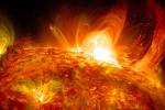Erupce na Slunci v uměleckém ztvárnění, vizualizace Toma Bridgmana