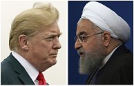 Americký prezident Donald Trump (vlevo) a jeho íránský protějšek Hasan Rúhání na kombinované fotografii