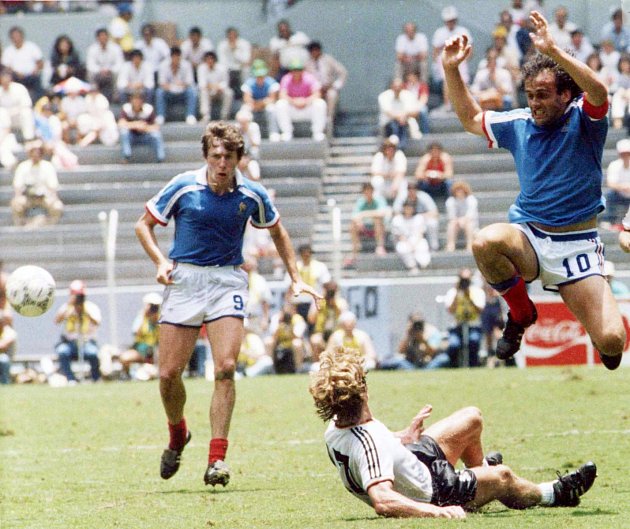 Michel Platini na MS 1986 v semifinále proti Německu.