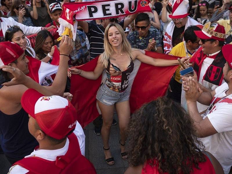 Peruánská fanynka. Fotbalové MS Rusko 2018