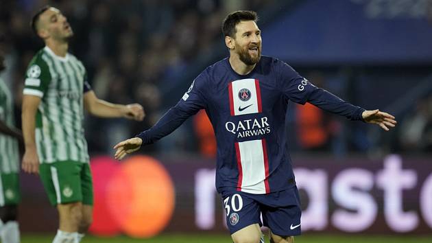 Lionel Messi z PSG se raduje z gólu