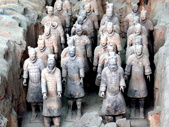 Terakotová armáda je jednou z nejvzácnějších čínských památek. Pochází z 2. století př.n.l.