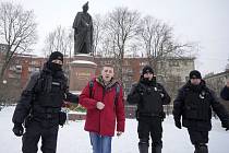 Zatýkání u pomníku Ševčenka v Petrohradu