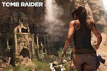 Konzolová hra Rise of the Tomb Raider.