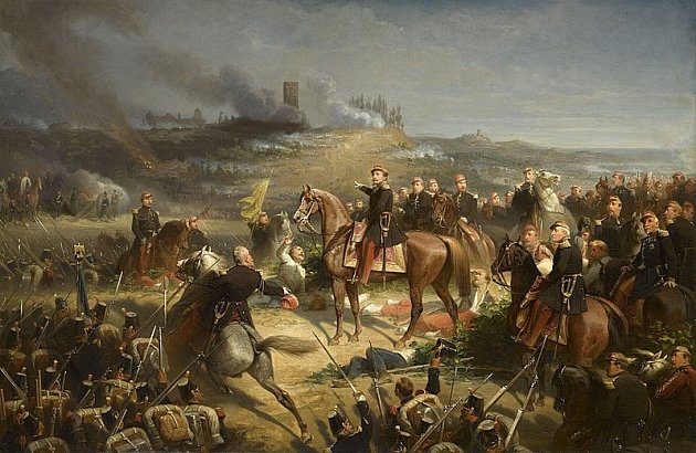Napoleon III. v bitvě u Solferina.