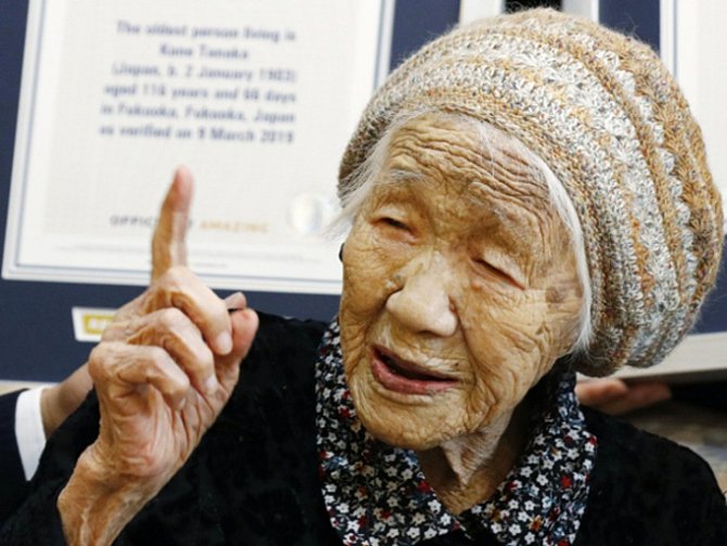 Nejstarším žijícím člověkem se stala 116letá Japonka Kane Tanakaová.