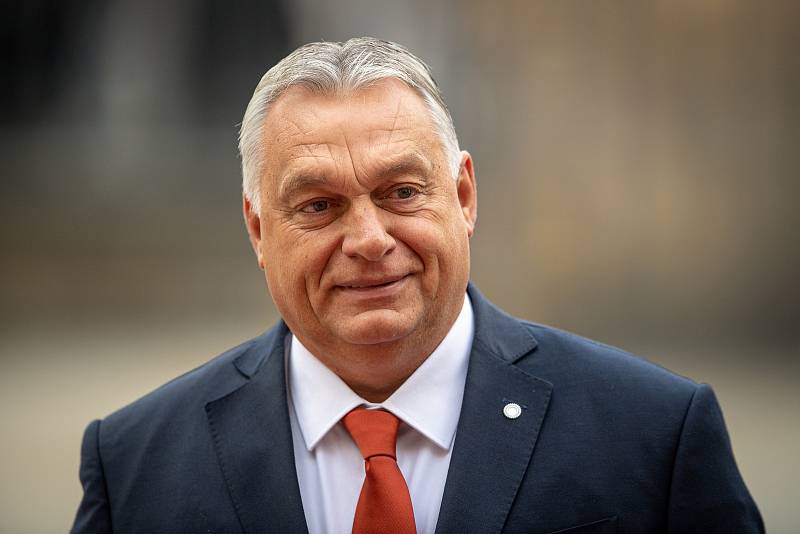 Příjezd politiků na neformální summit Evropské unie, 7. října 2022, Pražský hrad, Praha.  Maďarský premiér Viktor Orbán