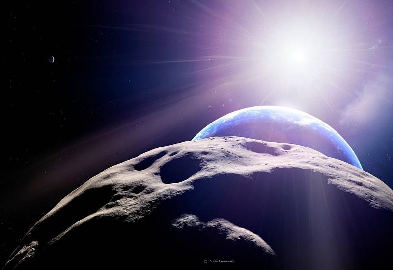 Vizualizace asteroidu v okamžiku největšího přiblížení k Zemi