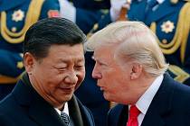 Čínský prezident Si Ťin-pching a americký prezident Donald Trump