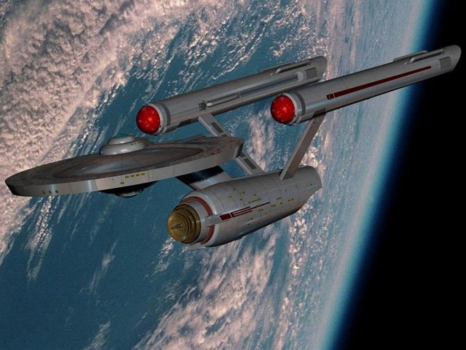 Hvězdná loď USS Enterprise, na které sloužil pan Spock.