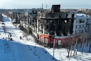 Válkou zničený ukrajinský Bachmut
