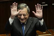 Mario Draghi v italském parlamentu 21. července 2022