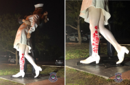 Poškozená socha Bezpodmínečná kapitulace ve floridské Sarasotě