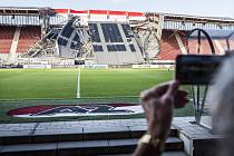 Zhroucená střecha na stadionu nizozemského AZ Alkmaar